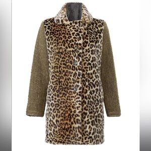 Scotch and Soda Faux Fur Leopard Coat
